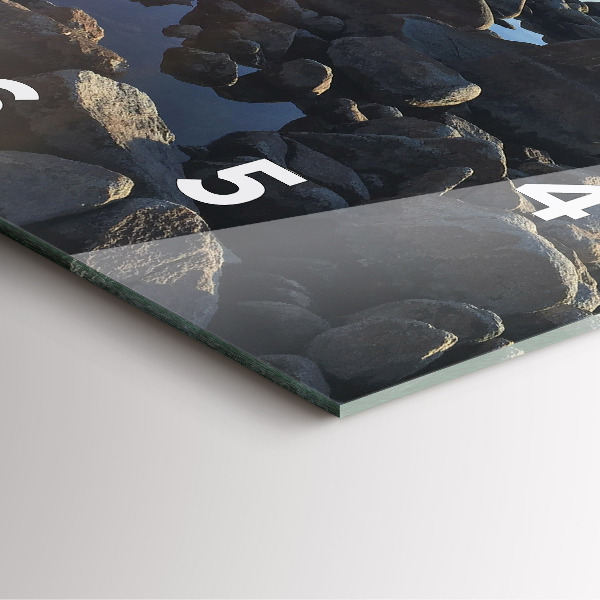 Square glass wall clock Sea view