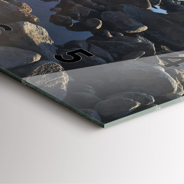 Square glass wall clock Sea view