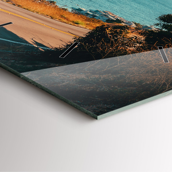 Square glass wall clock Palm trees in Malibu