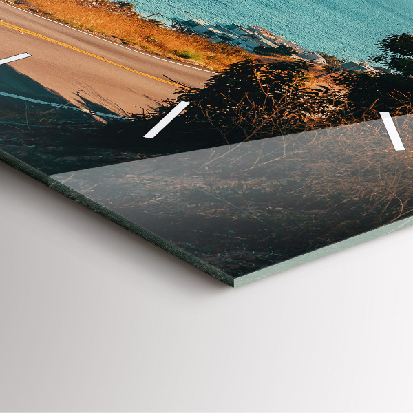 Square glass wall clock Palm trees in Malibu