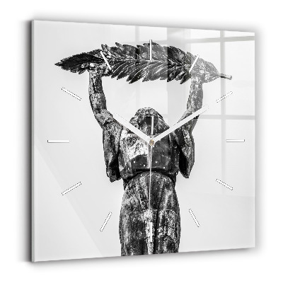 Square glass wall clock Statue of Liberty in Budapest