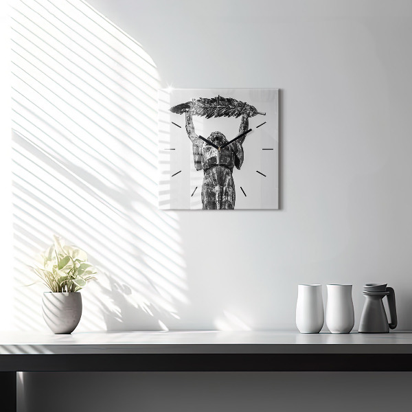 Square glass wall clock Statue of Liberty in Budapest