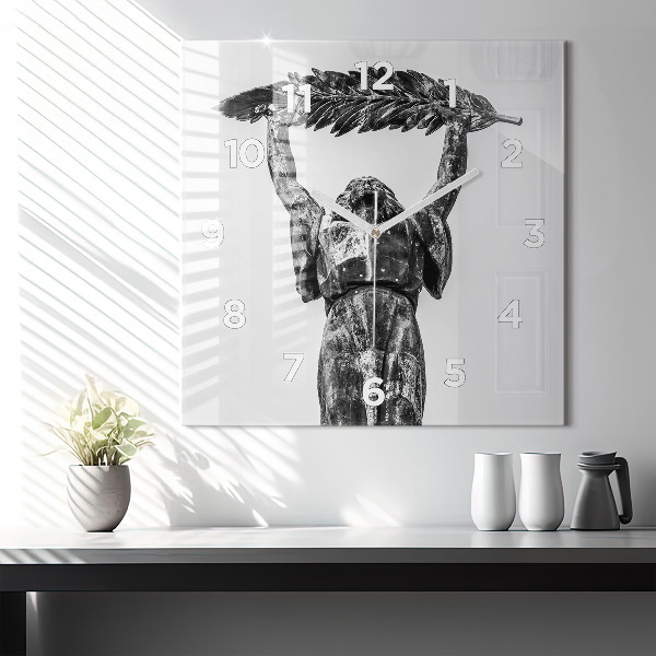 Square glass wall clock Statue of Liberty in Budapest