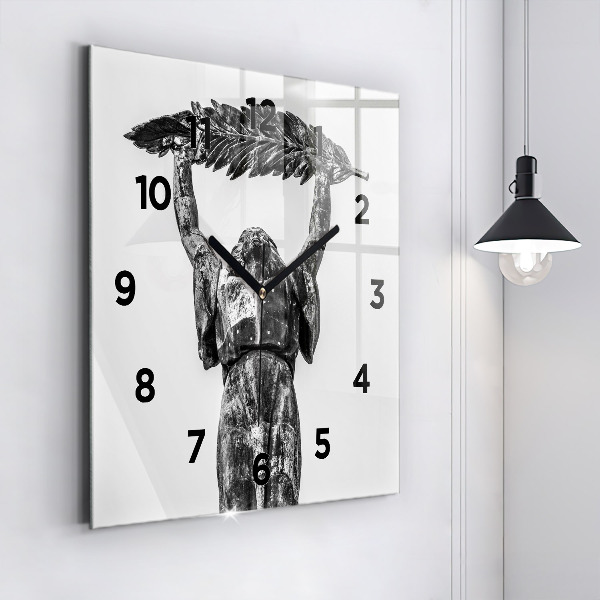 Square glass wall clock Statue of Liberty in Budapest