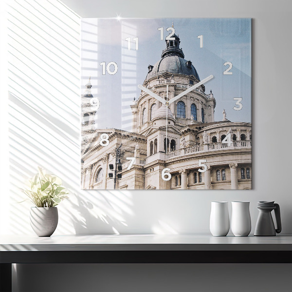 Square glass wall clock St. Stephen's Basilica