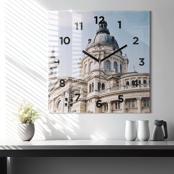 Square glass wall clock St. Stephen's Basilica