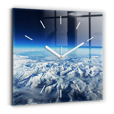 Square glass wall clock Landscape Mountains Pyrenees