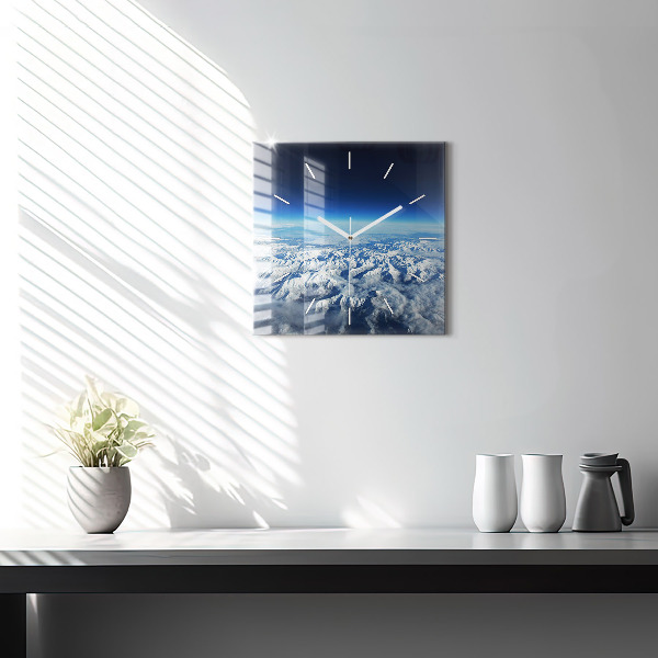 Square glass wall clock Landscape Mountains Pyrenees