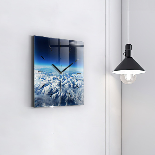 Square glass wall clock Landscape Mountains Pyrenees