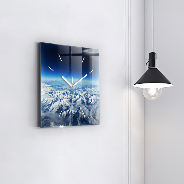 Square glass wall clock Landscape Mountains Pyrenees