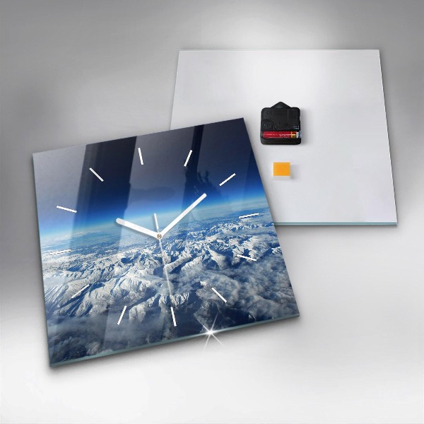 Square glass wall clock Landscape Mountains Pyrenees