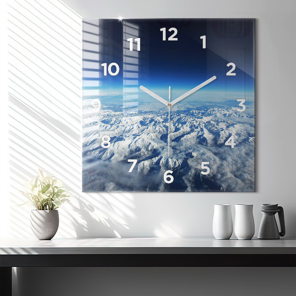 Square glass wall clock Landscape Mountains Pyrenees