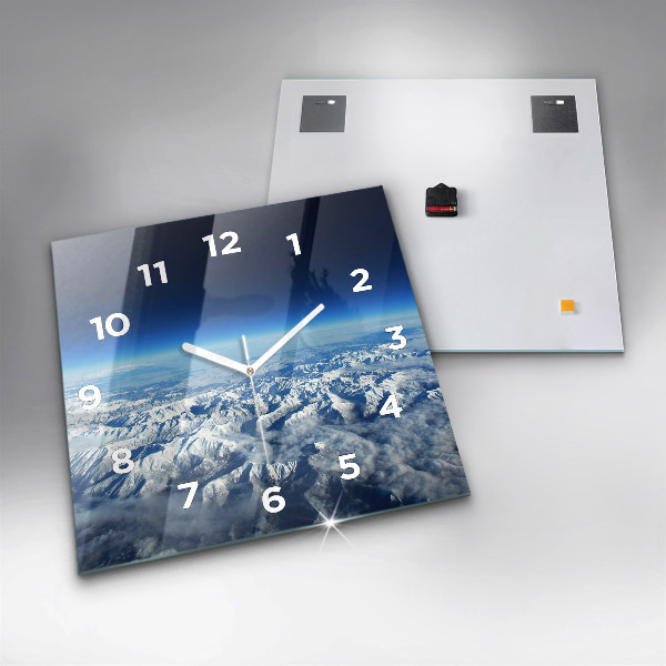 Square glass wall clock Landscape Mountains Pyrenees