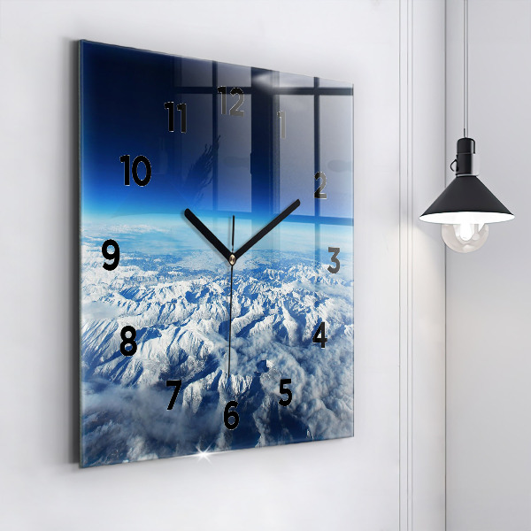 Square glass wall clock Landscape Mountains Pyrenees