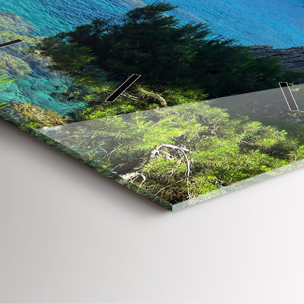 Square glass wall clock Costa Brava