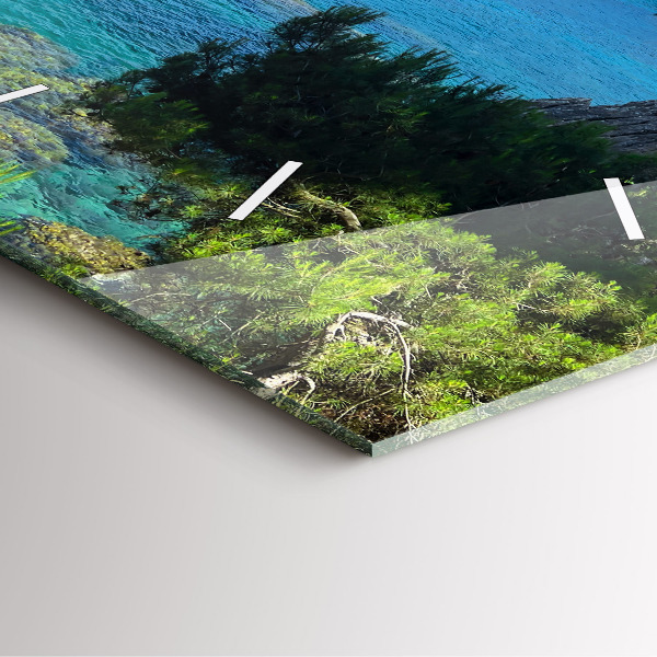 Square glass wall clock Costa Brava