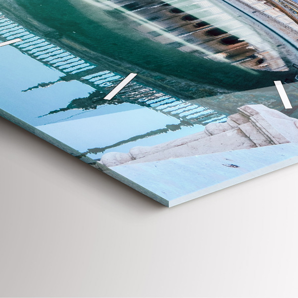 Square glass wall clock Plaza de Espana in Seville