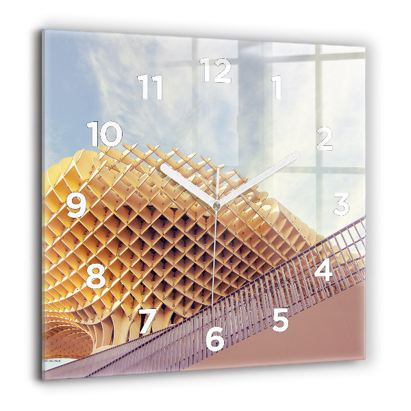 Square glass wall clock Viewpoint in Seville