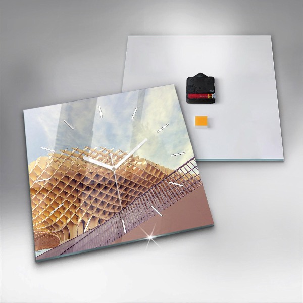 Square glass wall clock Viewpoint in Seville