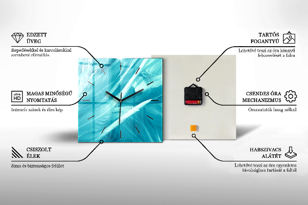 Square glass wall clock Sea landscape