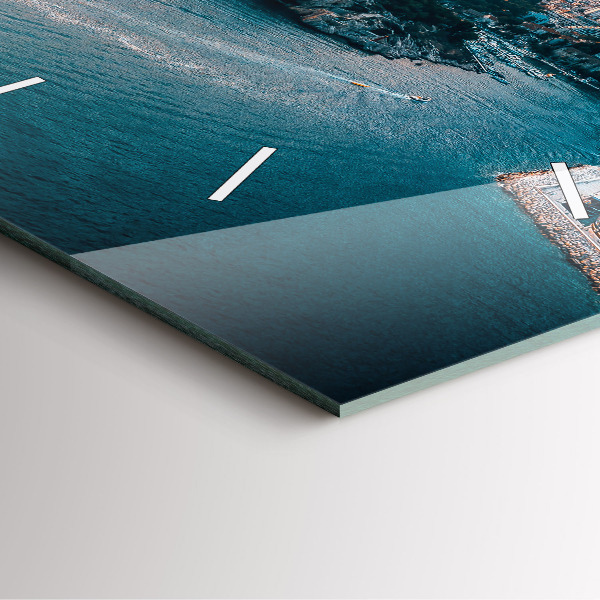 Square glass wall clock Island in Croatia