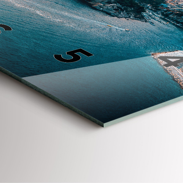 Square glass wall clock Island in Croatia