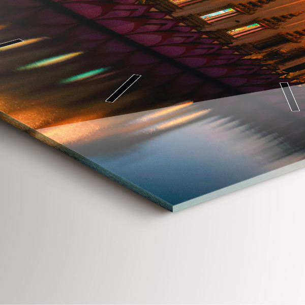 Square glass wall clock Temple in Bangkok