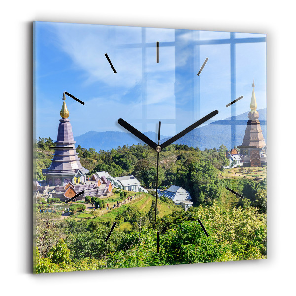 Square glass wall clock Chiang Mai National Park