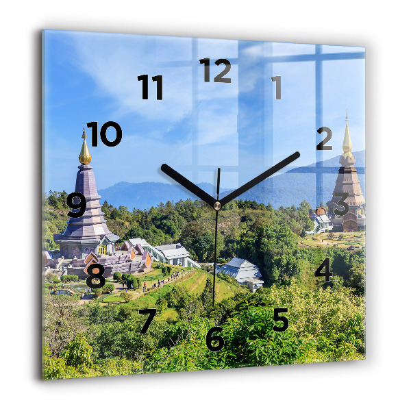 Square glass wall clock Chiang Mai National Park