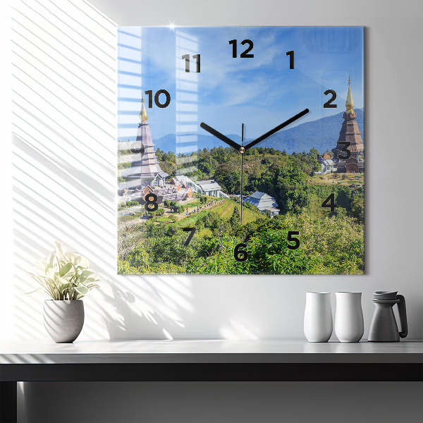 Square glass wall clock Chiang Mai National Park
