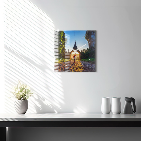 Square glass wall clock Surat Thani Park Thailand