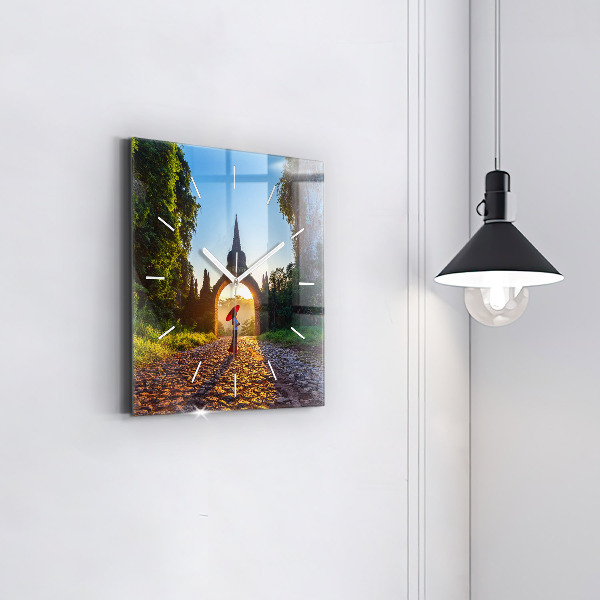 Square glass wall clock Surat Thani Park Thailand