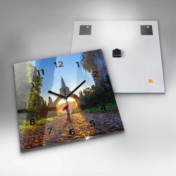 Square glass wall clock Surat Thani Park Thailand