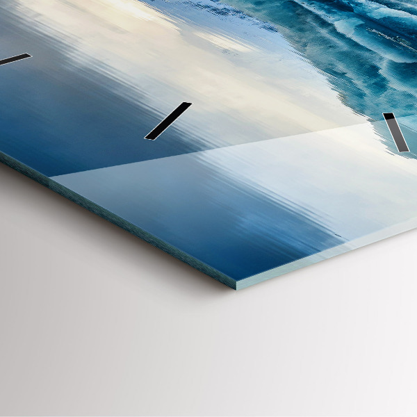 Square glass wall clock Lake Jokulsarlon Iceland