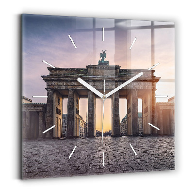 Square glass wall clock Brandenburg Gate