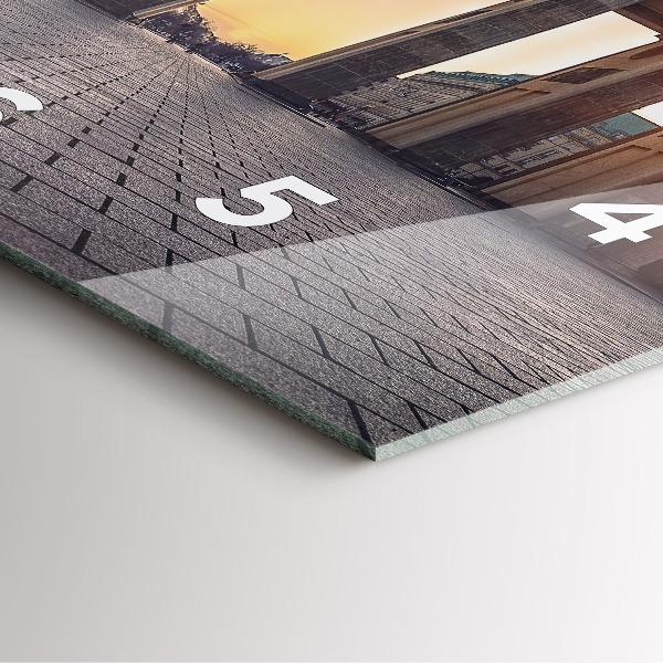 Square glass wall clock Brandenburg Gate