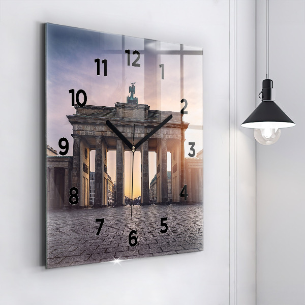 Square glass wall clock Brandenburg Gate