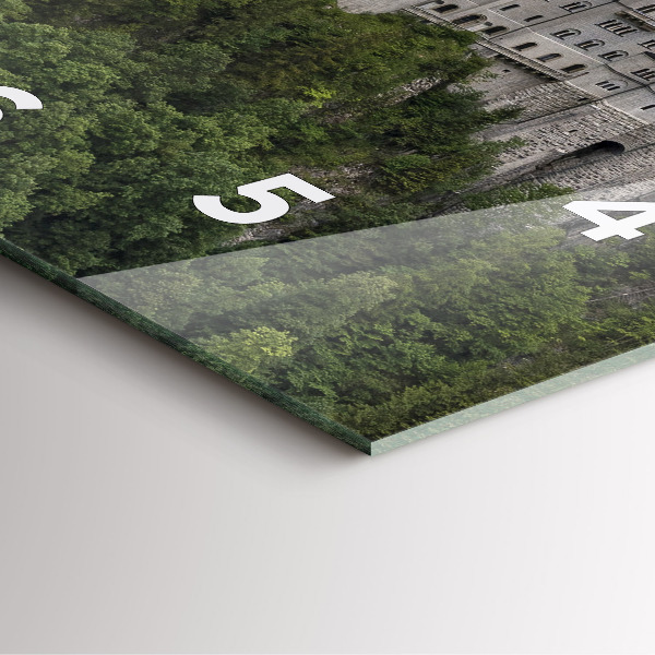 Square glass wall clock Neuschwanstein Castle