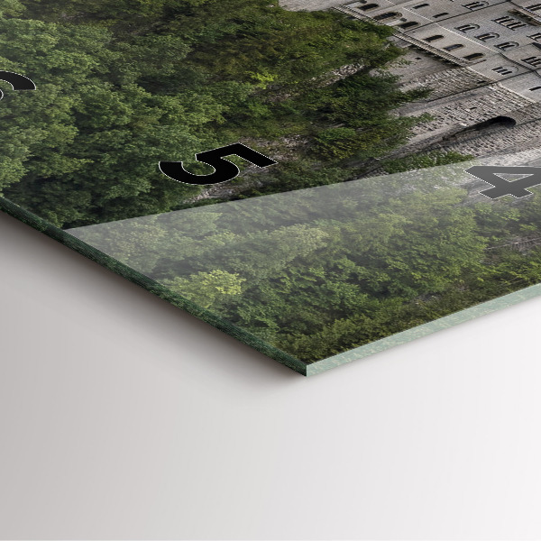 Square glass wall clock Neuschwanstein Castle