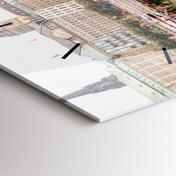 Square glass wall clock River Hamburg Germany