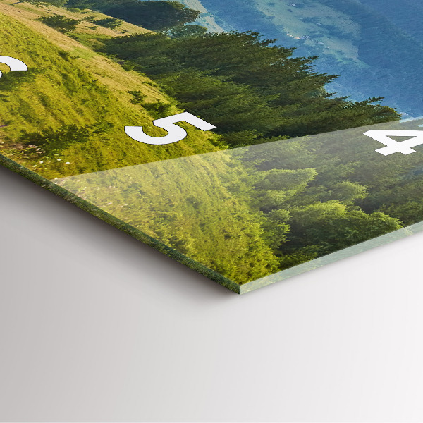 Square glass wall clock Landscape with forests