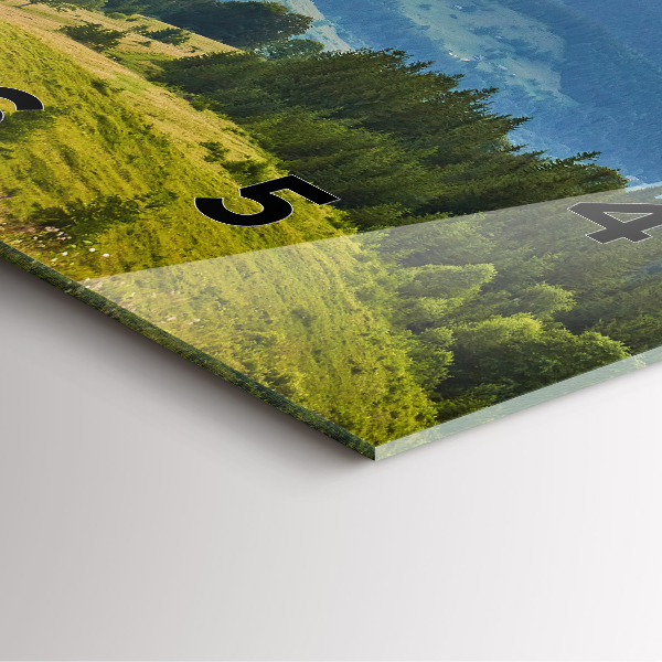 Square glass wall clock Landscape with forests