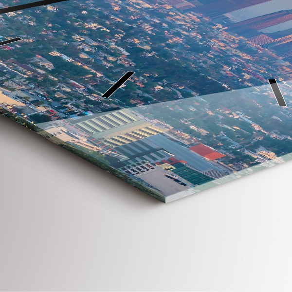 Square glass wall clock Los Angeles Sunset