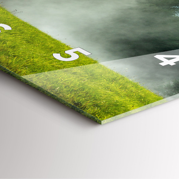 Square glass wall clock Mountain landscape