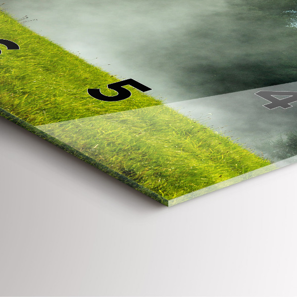 Square glass wall clock Mountain landscape