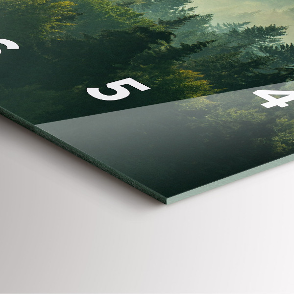 Square glass wall clock Sunrise Beskids