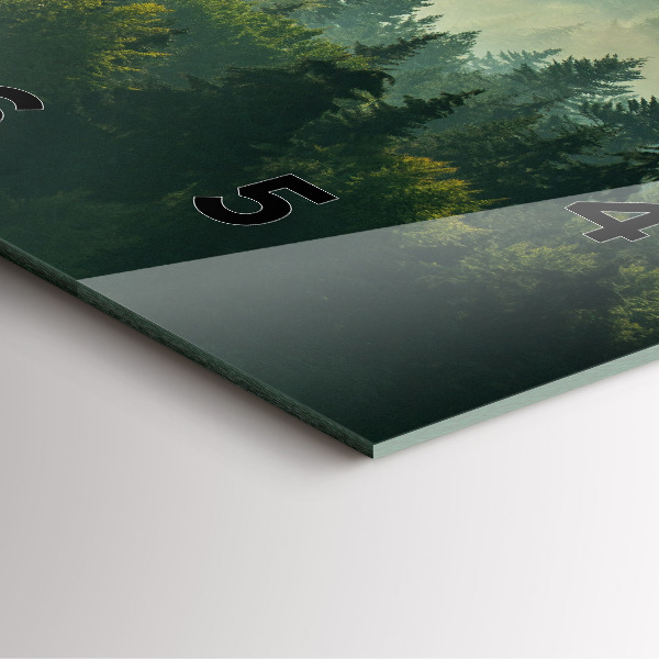 Square glass wall clock Sunrise Beskids