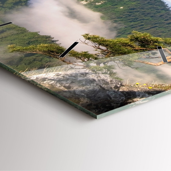 Square glass wall clock Sokolica Peak in the Pieniny Mountains