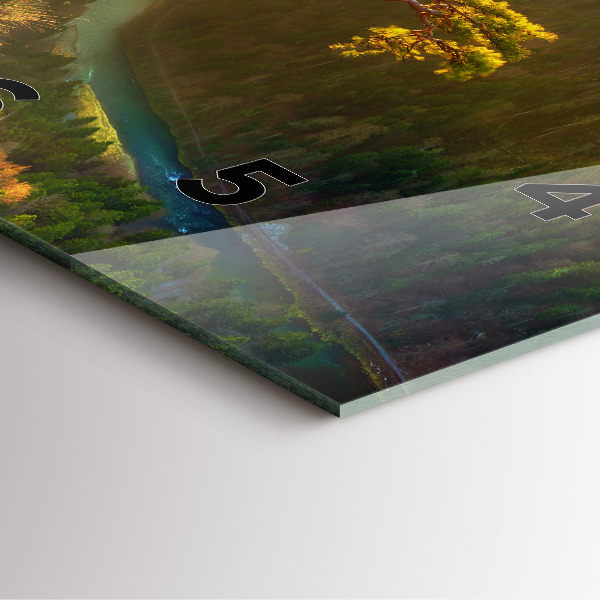 Square glass wall clock Sunset over the mountains