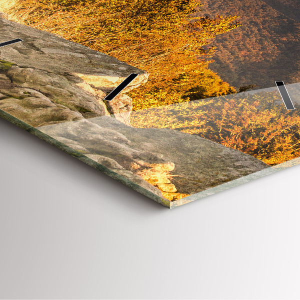 Square glass wall clock Bieszczady Mountains